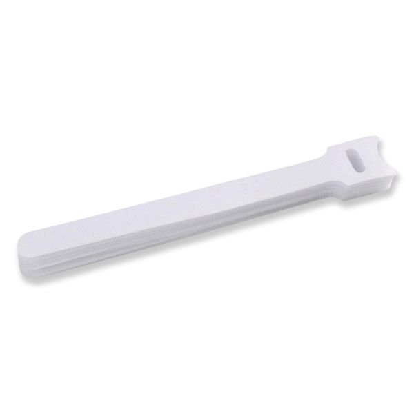 50 White Nylon Hook and Loop Cable Ties (150mm)