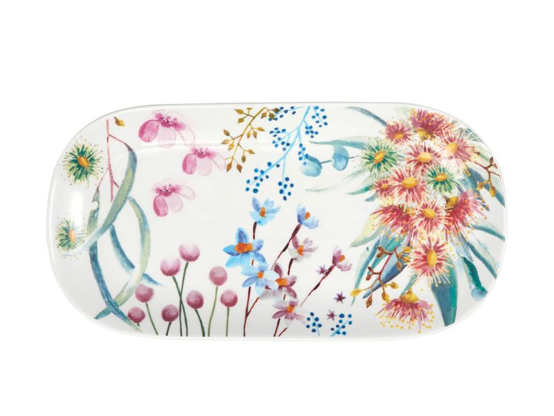 Maxwell and Williams Eucalyptus Bloom Oval Platter 33x17.5cm Gift Boxed