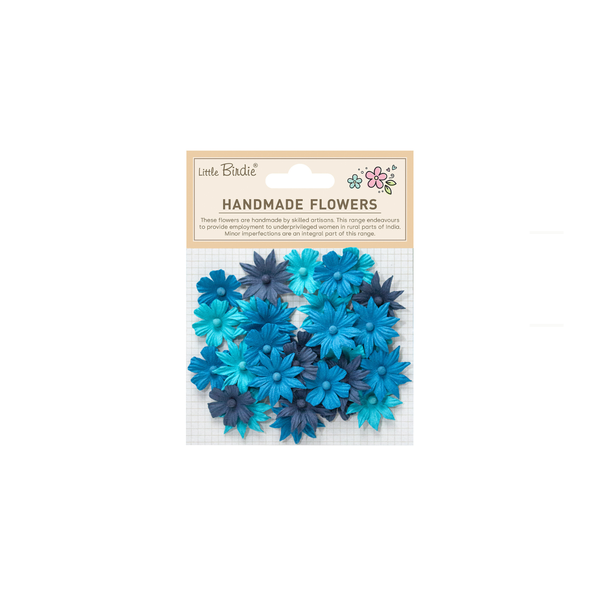 Handmade Flowers Valerie - Blue Sky 32pc