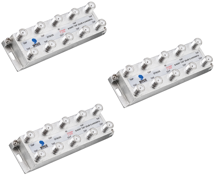 Space TV Satellite IF Tap - 8 Way - 25db (5 – 2250MHz) - 3 Pack
