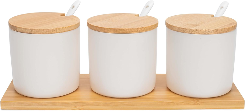 Bamboo &amp; Ceramic Seasoning Pot