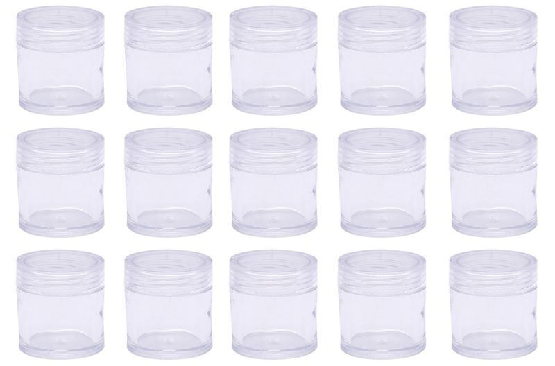 15 Pieces 10ml/10g Reusable Clear Plastic Empty Jars