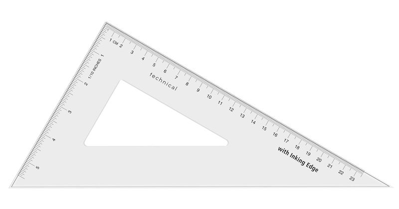 TechnoArt Set Square - Technical - 60 Degree 20cm - Clear