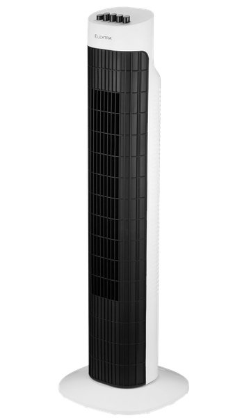 Elektra 45W Tower Fan - Oscillating, 3 Speeds, Carry Handle/Detachable Base