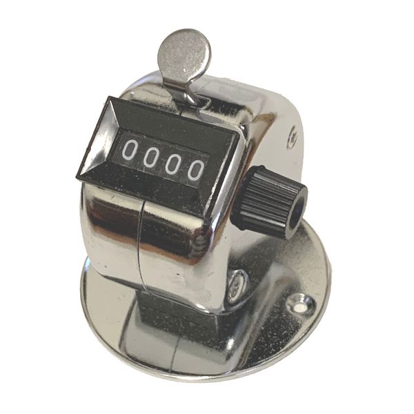Desk Tally Counter Clicker - Metal Chrome (Metal Base)