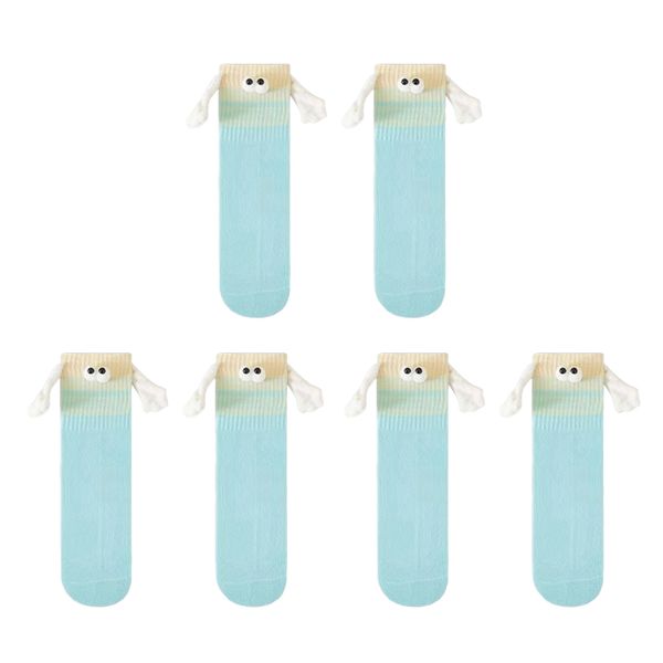 3 Pairs Magnetic Holding Hands Socks Funny Cotton Ankle Socks