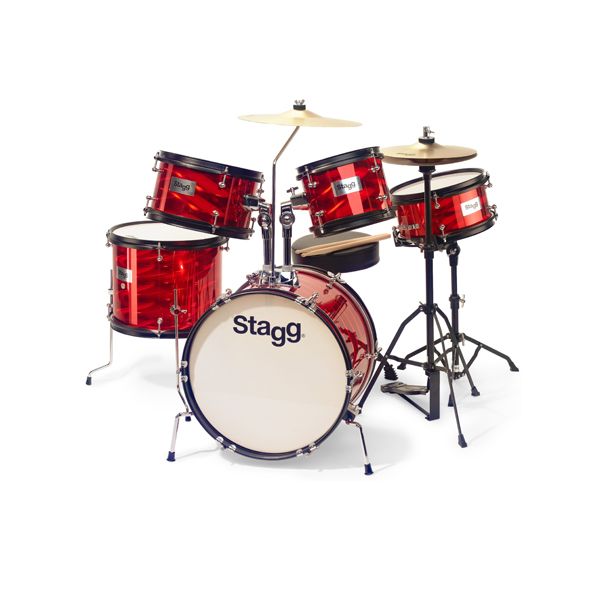 Stagg TIM JR 5/16B RD : 5 Piece Junior Drum Set w/ 16? Kick
