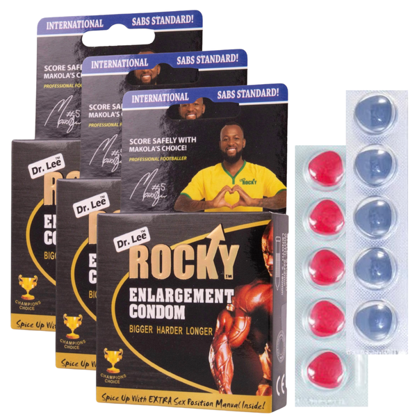 Dr Lee Rocky 3 Set Enlargement Condoms with 10 Performance Tablets