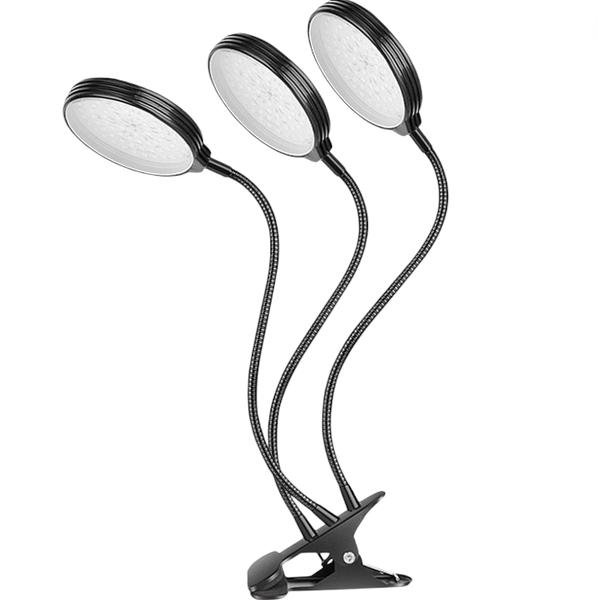 Adjustable LED Plant Grow Light with Timer - Full Spectrum, Clip-On