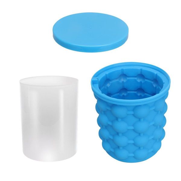 Ice Cube Maker Genie Ice Bucket - Blue