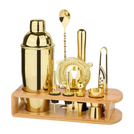 11Pcs Cocktail Shaker Bar Tool Set With Bamboo Stand YTKS-G, Shop Today.  Get it Tomorrow!