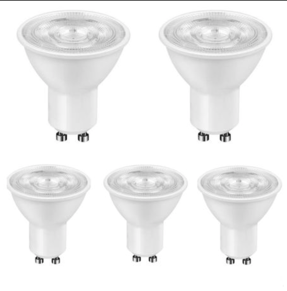 5 Pack - On/Off Dimmable LED 6w Down Lights GU10 Warm White