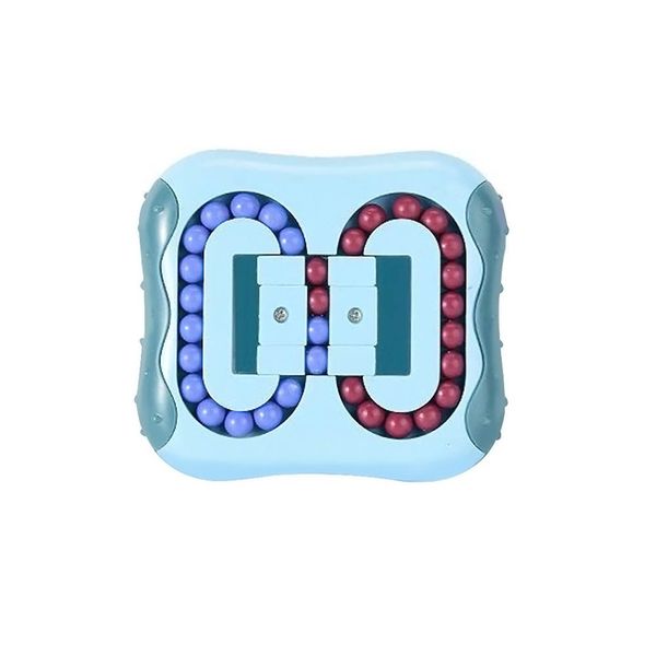 Rotating Magic Bean Cube Rotating Small Beads IQ Game Toy-Lake Blue