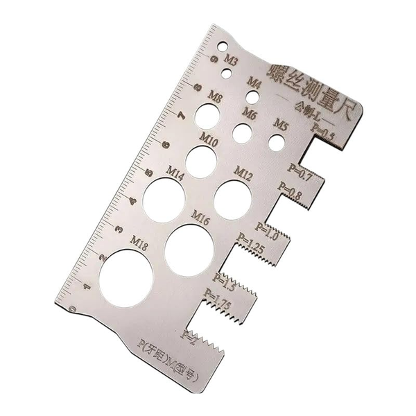 Metric thread measuring tool, nut and bolt thread checker