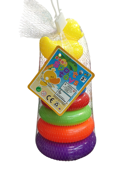Rainbow Tower Toy Stacking High Colorful Ring Stacking