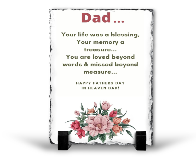 Dad Your Life Was A Blessing Memorial Father's Day v2 Gift Rock Slate