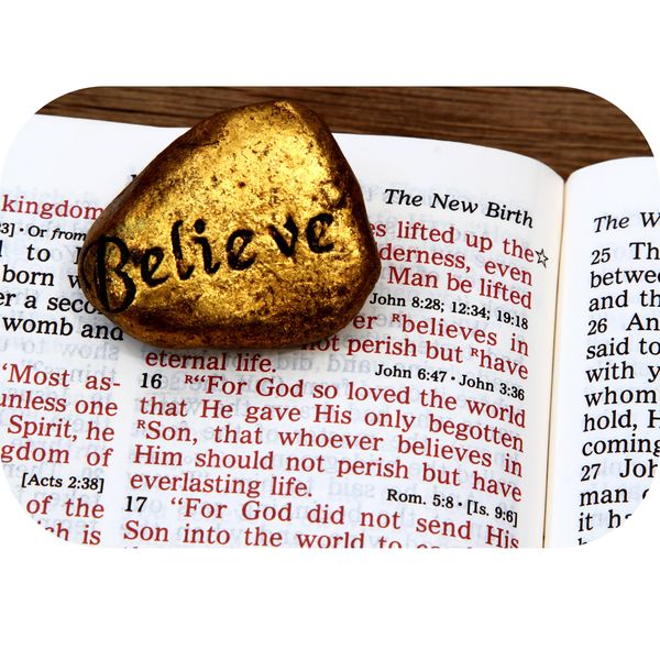 Believe Stone Bible Printed Mouse Pad