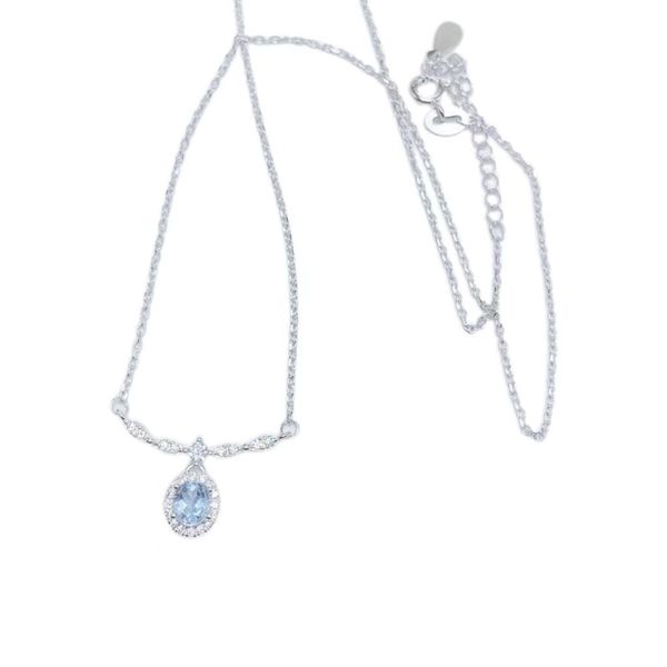 Blue Topaz Pendant, Sterling Silver, Elegant And Versatile.
