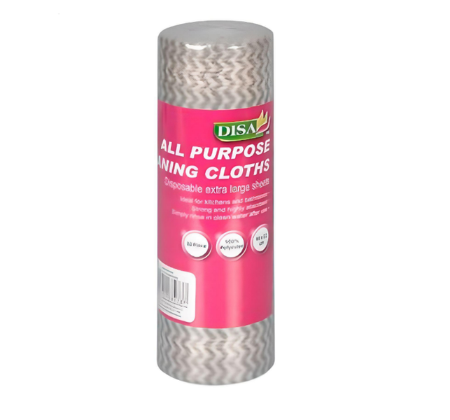 Disa Cleaning Cloth Roll (30 Piece) 50cm x 22cm - Grey