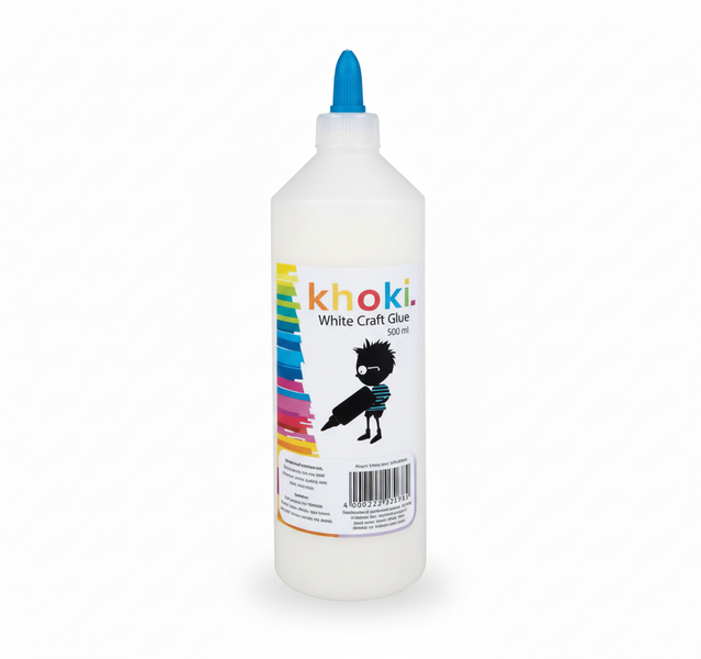 Khoki White Craft Glue 500ml - Non-Toxic Multi-Purpose Adhesive