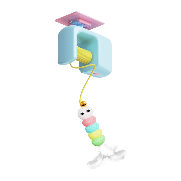 Pet Toy Electric Jumping Caterpillar Yo yo Cat Feather Interactive Teaser