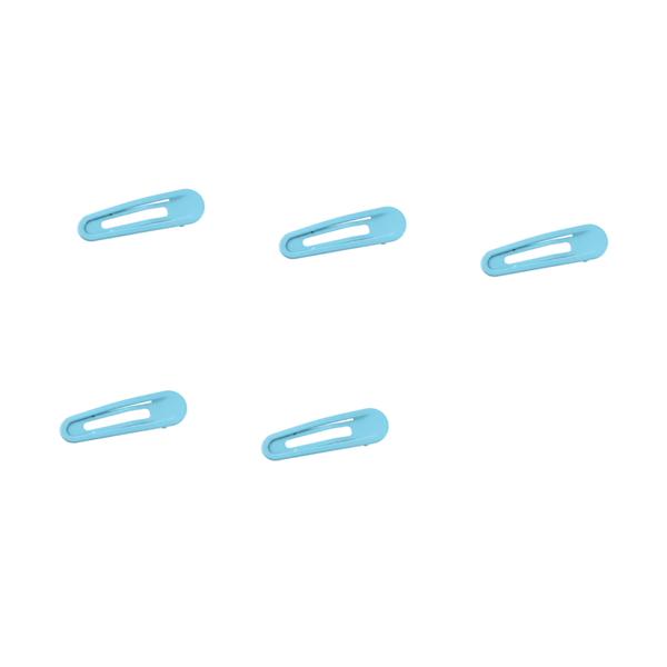 5 Pack - Pastel Assorted Strong Grip Oval Shaped Design Hair Clips