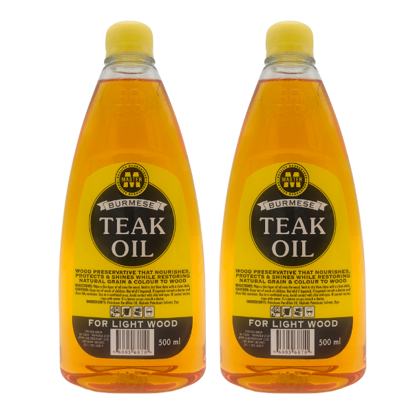 Burmese Teak Oil Light Wood Furniture Oil 500ml - Pack of 2