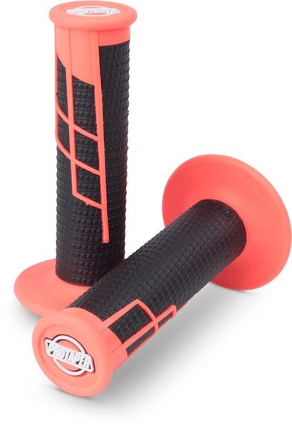 ProTaper Clamp On Half Waffle Neon Red/Black MX Grips