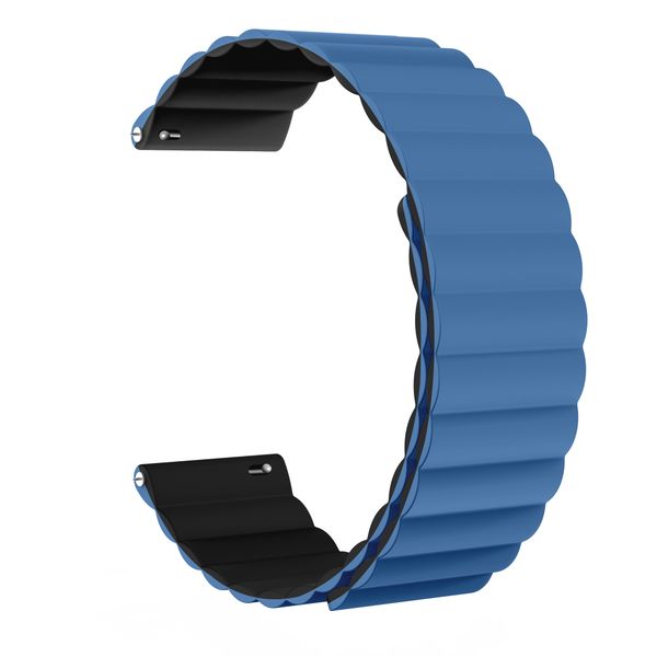 Magnetic Blue Soft Silicone Watch Band For Samsung Galaxy - 22mm