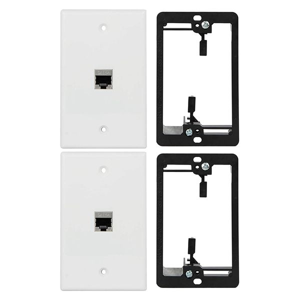 Cat6 Wall Plate 1 Port 1 Gang Rj45 For Keystone Wall Plate + Bracket
