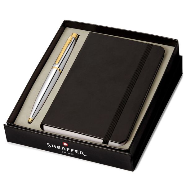 Sheaffer VFM Gift Set Chrome Ballpoint Pen with Small Notebook