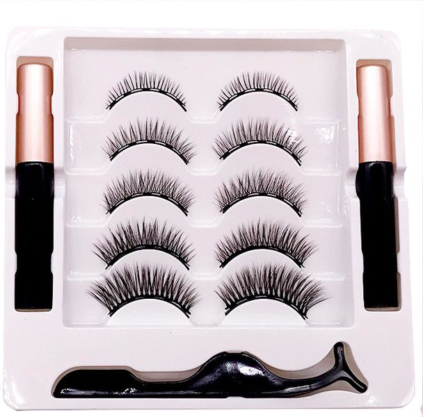 5 Pairs Magnetic Eyelashes with 2 Eyeliners - Natural Look to Extravaganza