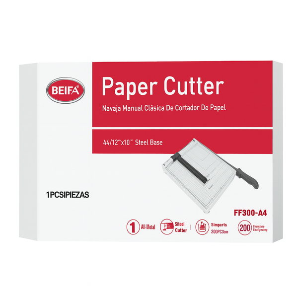 Manual Classic Paper Cutter with Steel Base, A4 (12" × 10"),