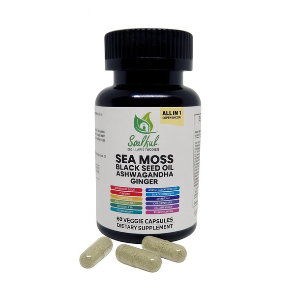 Sea Moss All-in-1 Supplement - Black Seed Oil, Ashwagandha &amp; Ginger