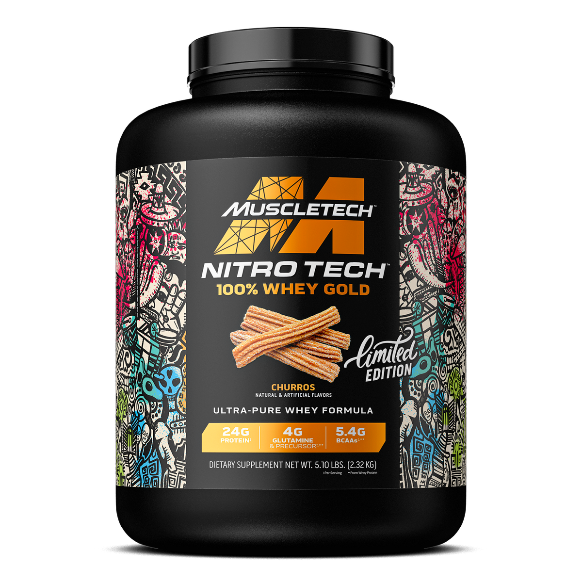 Muscletech nitro tech 100 whey gold churros 2 32kg shop today get