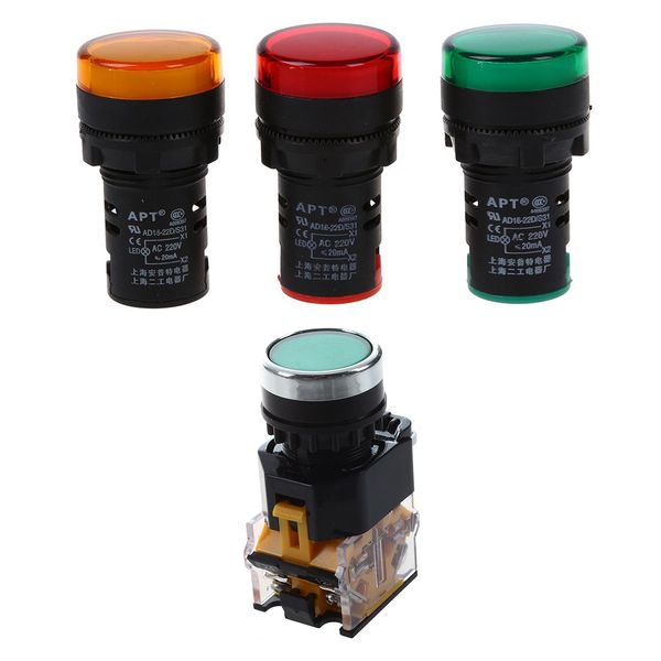 La38-11/203 Momentary Heavy Duty Power Press Switch Green