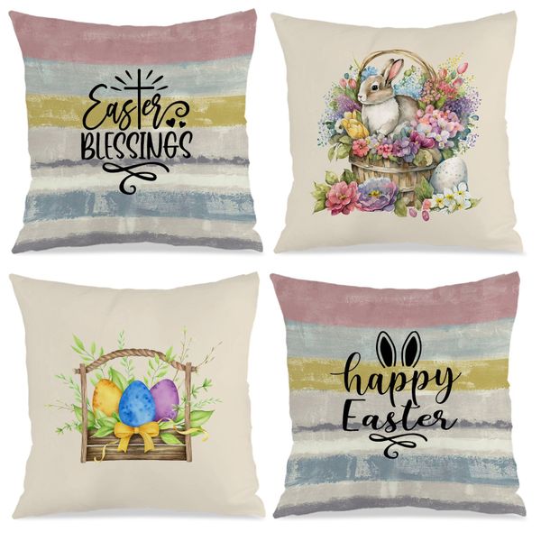 Easter Theme Throw Cushion Covers, 45x45cm Decorative Cushion Covers