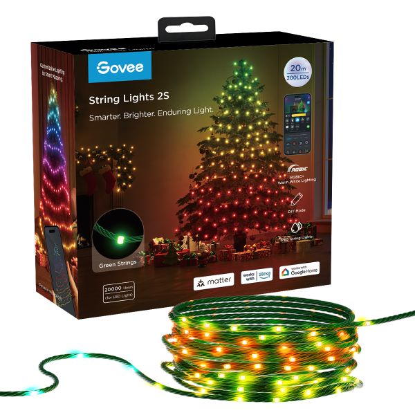 Govee Christmas String Lights 2S - 20m - Smart Festive Lights + Music Sync