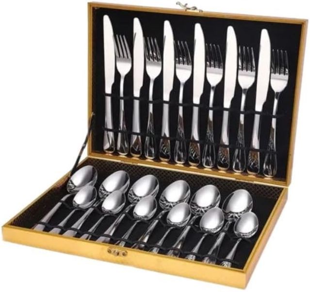 Andoora Silver 24 Kitchen Utensil Set With Golden Box