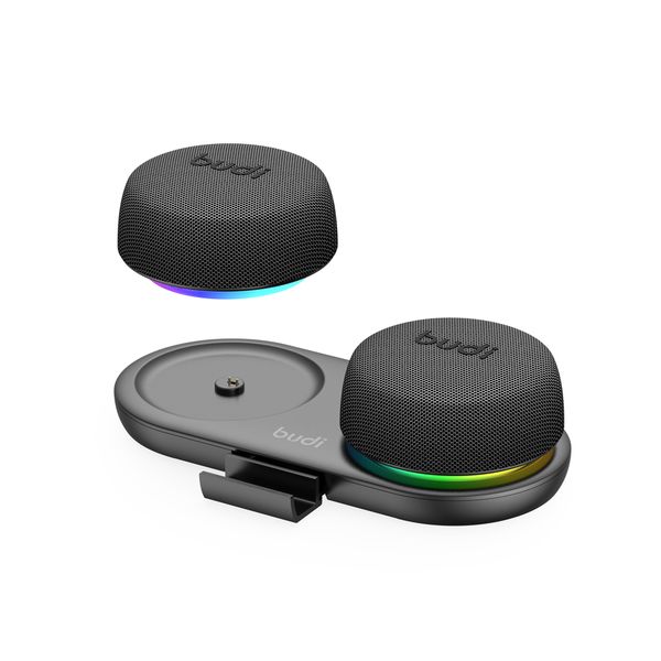 Budi TWS Bluetooth Speaker,8W Dual Magnetic Wireless Speaker with RGB Light
