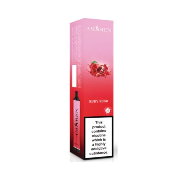 Amaren 3500 Puffs Disposable Vape 35mg Ruby Rush Shop Today Get It