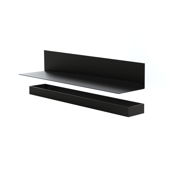Towel Rail and Shelf Bathroom Accessories Set - Matte Black
