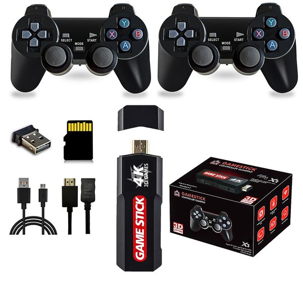 X2 Gaming Box for Home TV Set Wireless HD 4K with 2 Wireless Controllers