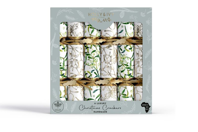 Luxury - Metallics Gold Mistletoe Christmas Crackers
