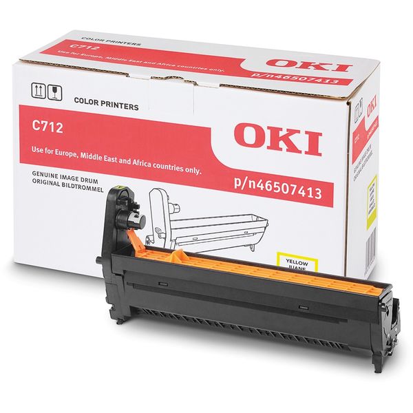 OKI Genuine 46507413 Yellow Image Drum (30,000 Pages) for OKI C712 Printers
