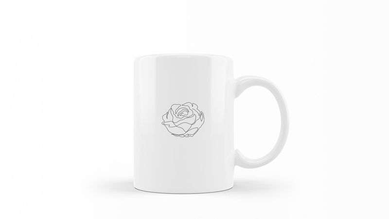 Designer Line Art Coffee Mug - Abstract Flower 8