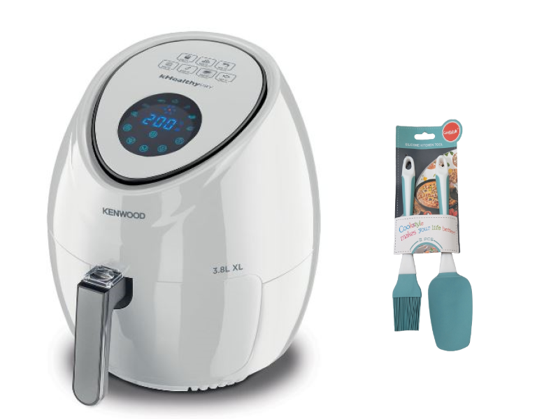 Kenwood 3,8L Healthy Fry XL Digital Air Fryer + Spatula and Brush Combo