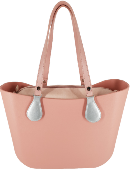 Eva Classic Handbag New Pink, PU Leather Pink Inner, Pink Handles