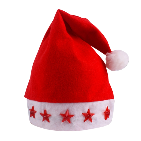 12pcs Cute Flashing Light Stars Christmas Hat-ngat