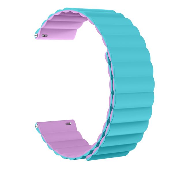 Magnetic Light Blue Soft Silicone Watch Band For Samsung Galaxy - 22mm